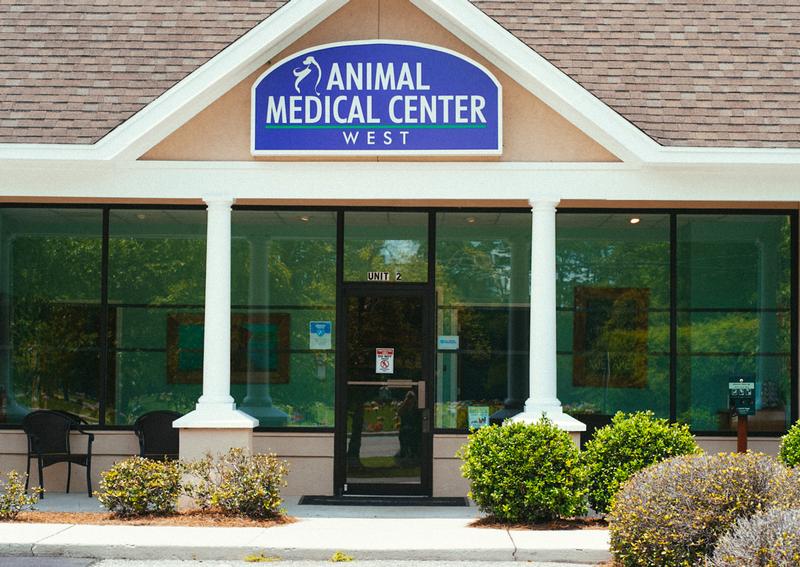 Carousel Slide 1: Animal Medical Center West Exterior Front Entrance